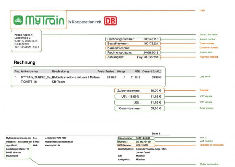 Duitse facturen lezen en begrijpen  Klippa