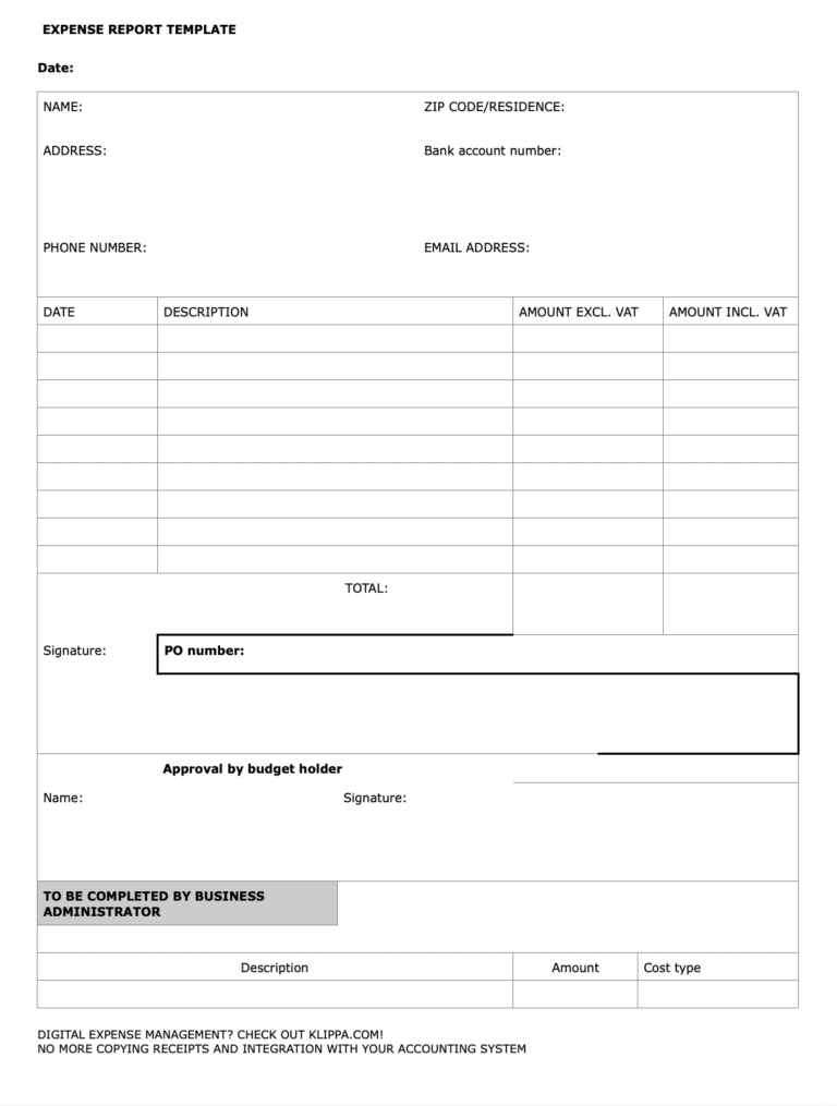 Free Travel Expense Report Template 2024 - Klippa