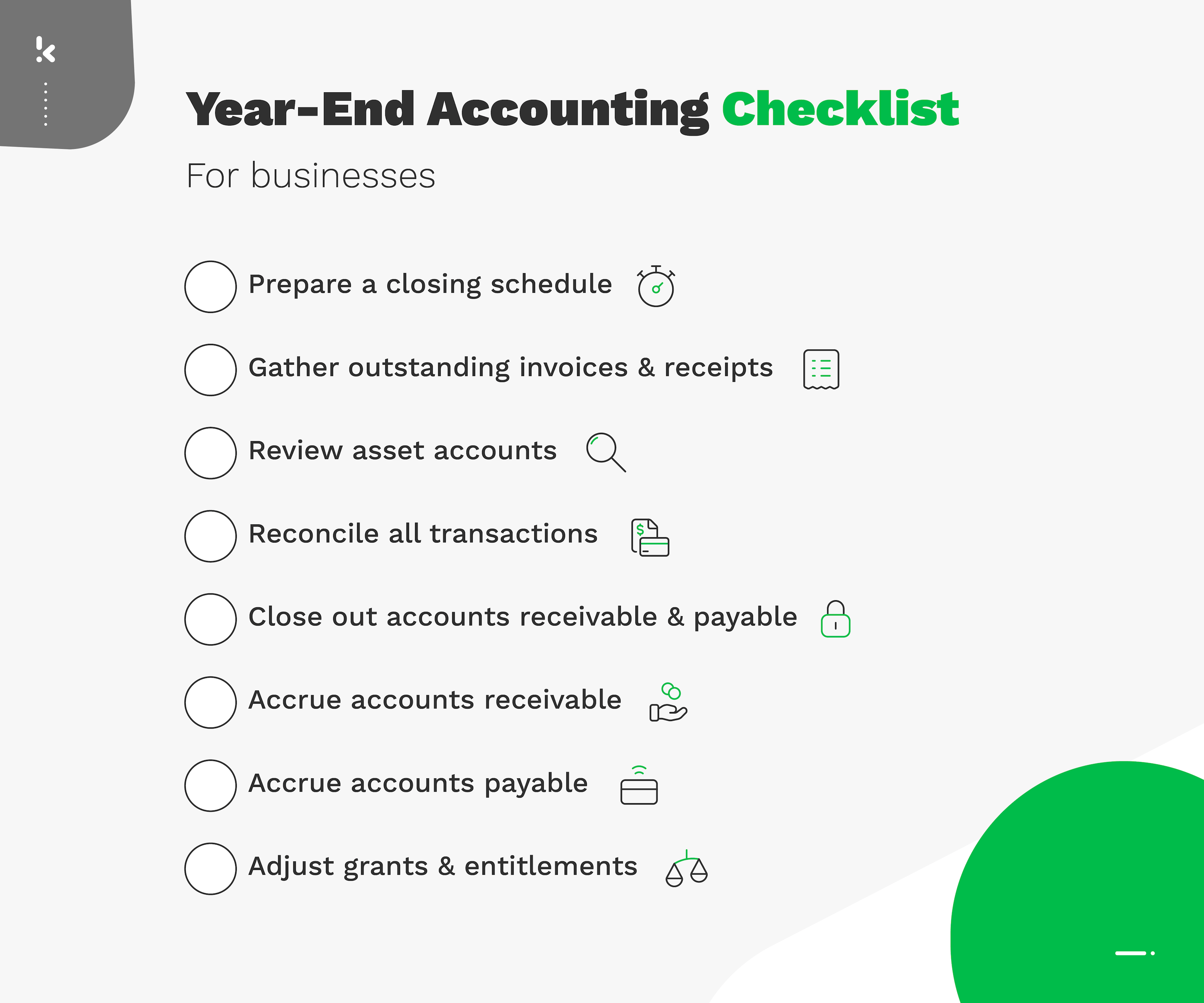 Year-end accounting checklist to print