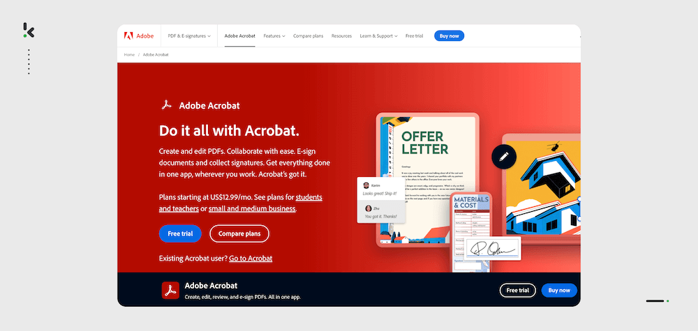 Adobe Acrobat OCR API website