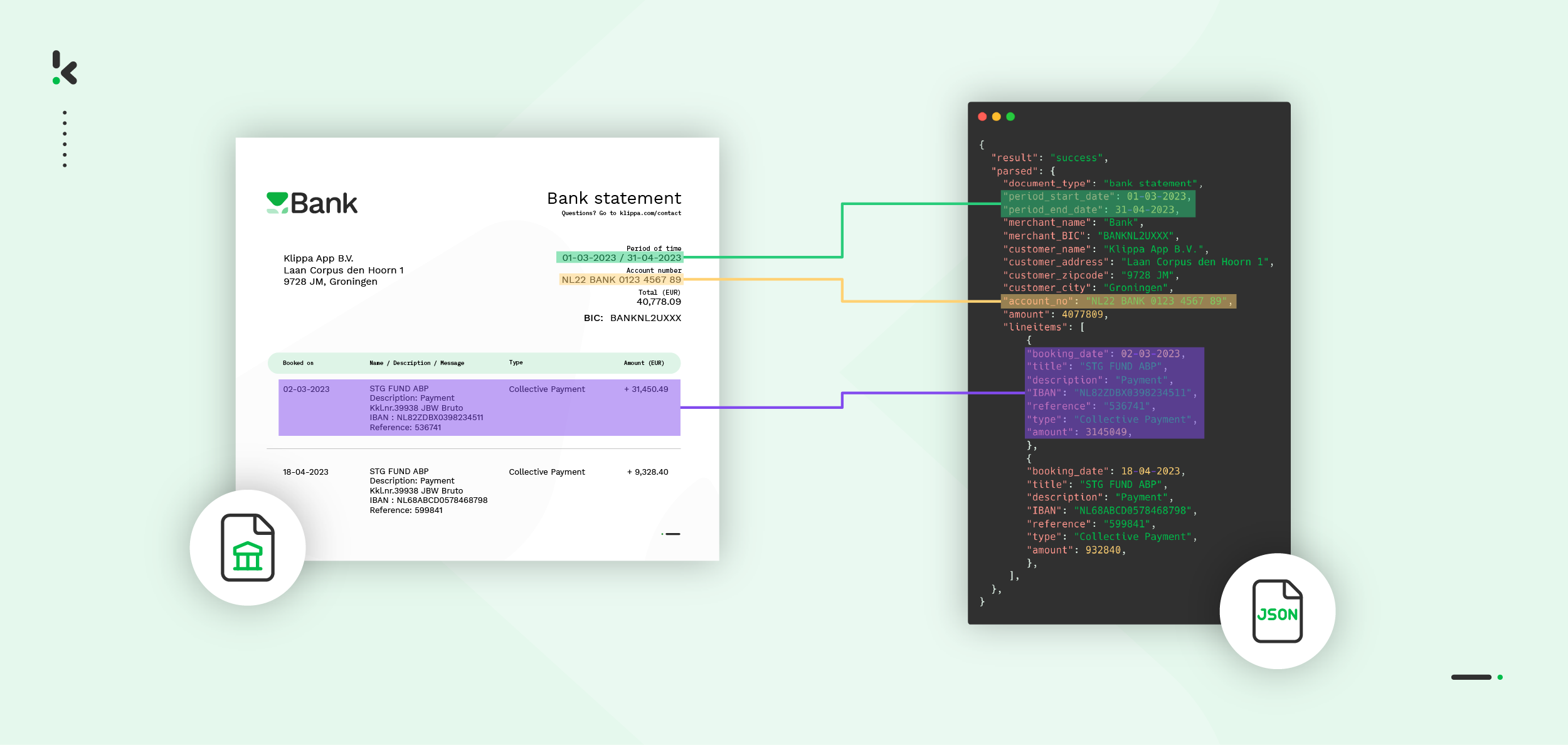 Conversion of Bank Statements to JSON