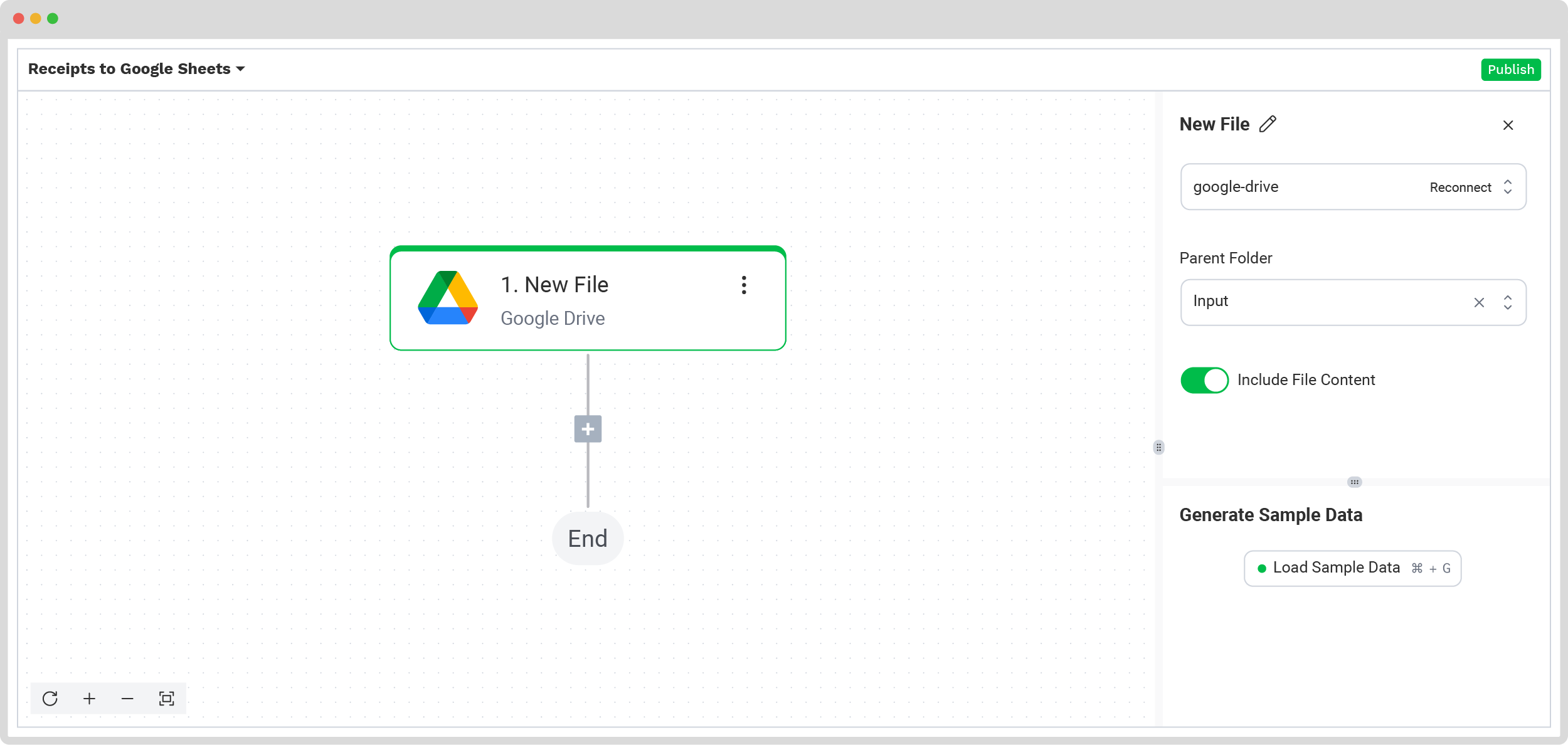 Creating the flow - step 1