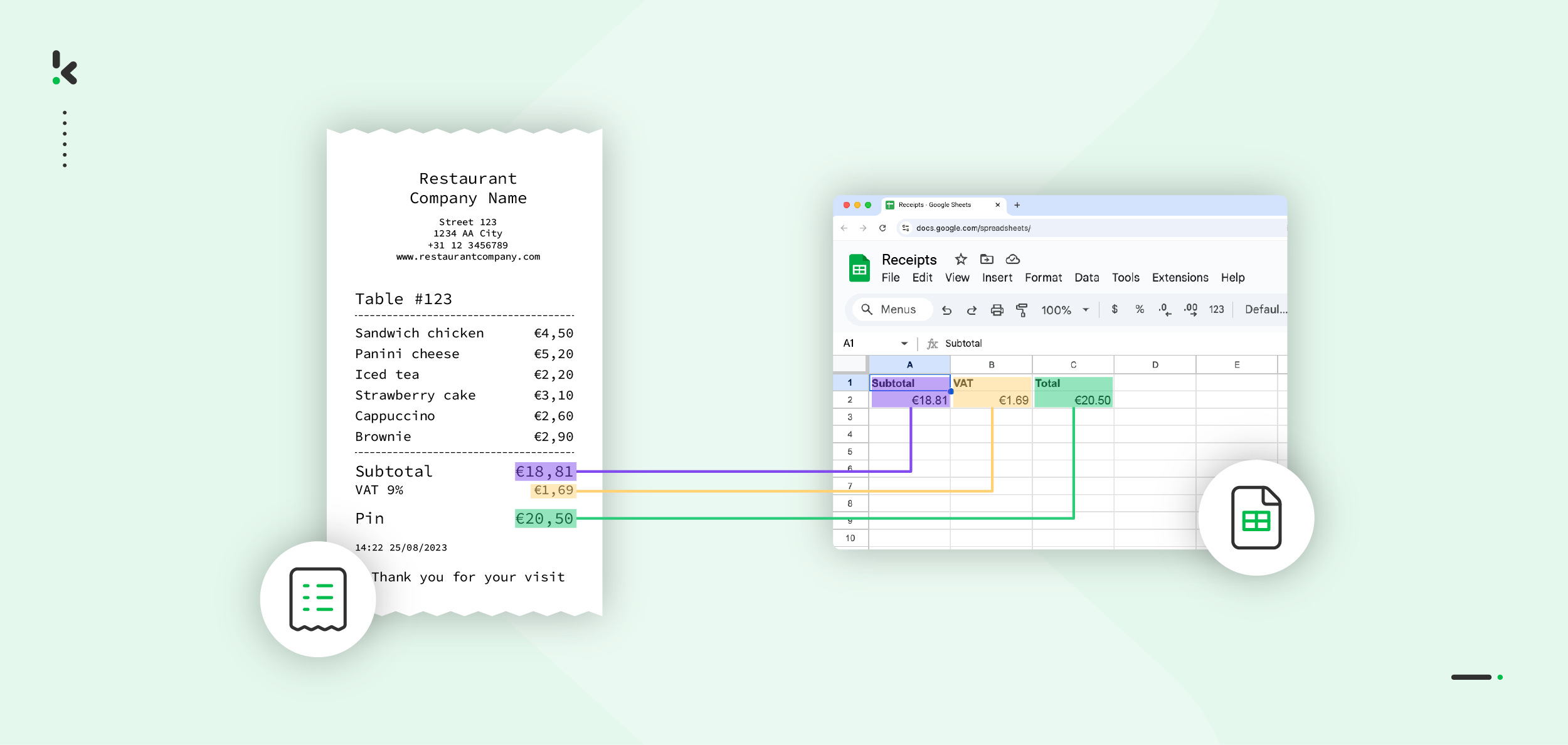 Scan and Save Receipts to Google Sheets header